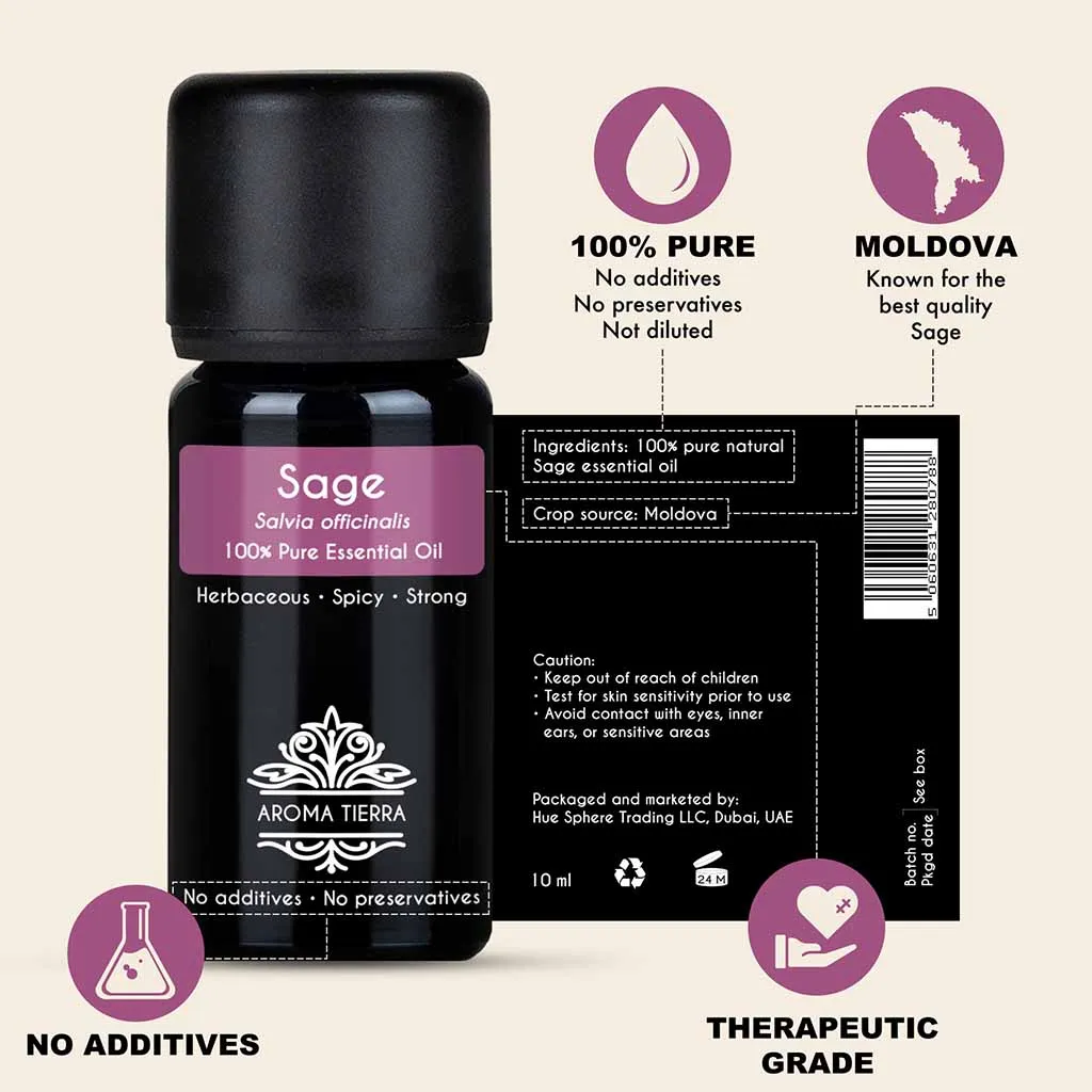 Sage Essential Oil - 100% Pure Natural