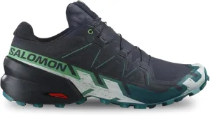 Salomon Mens Speedcross 6 Hiking Shoes, Carbon/Tahitian Tide/White, 10M