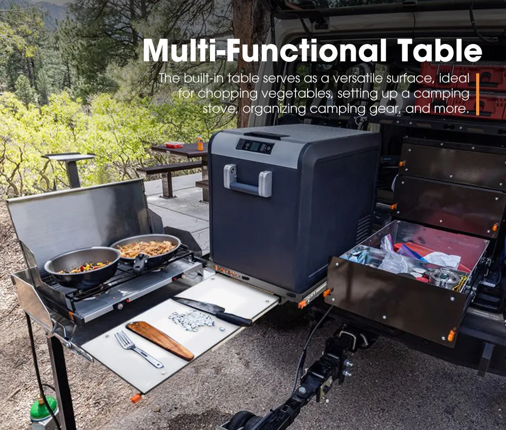 San Hima 95L Fridge Slide With Extendable Table Cutting Board Caravan Part 120KG