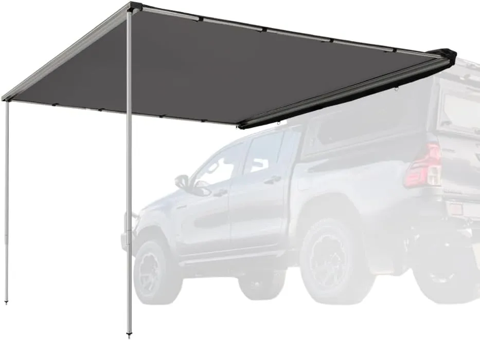 SanHima Vehicle Awning 6.6ft x 8.2ft - Roof Rack Pull Out Side Awning 54ft² Sun Shade UPF50  Weatherproof for Camping Car SUV Truck Van