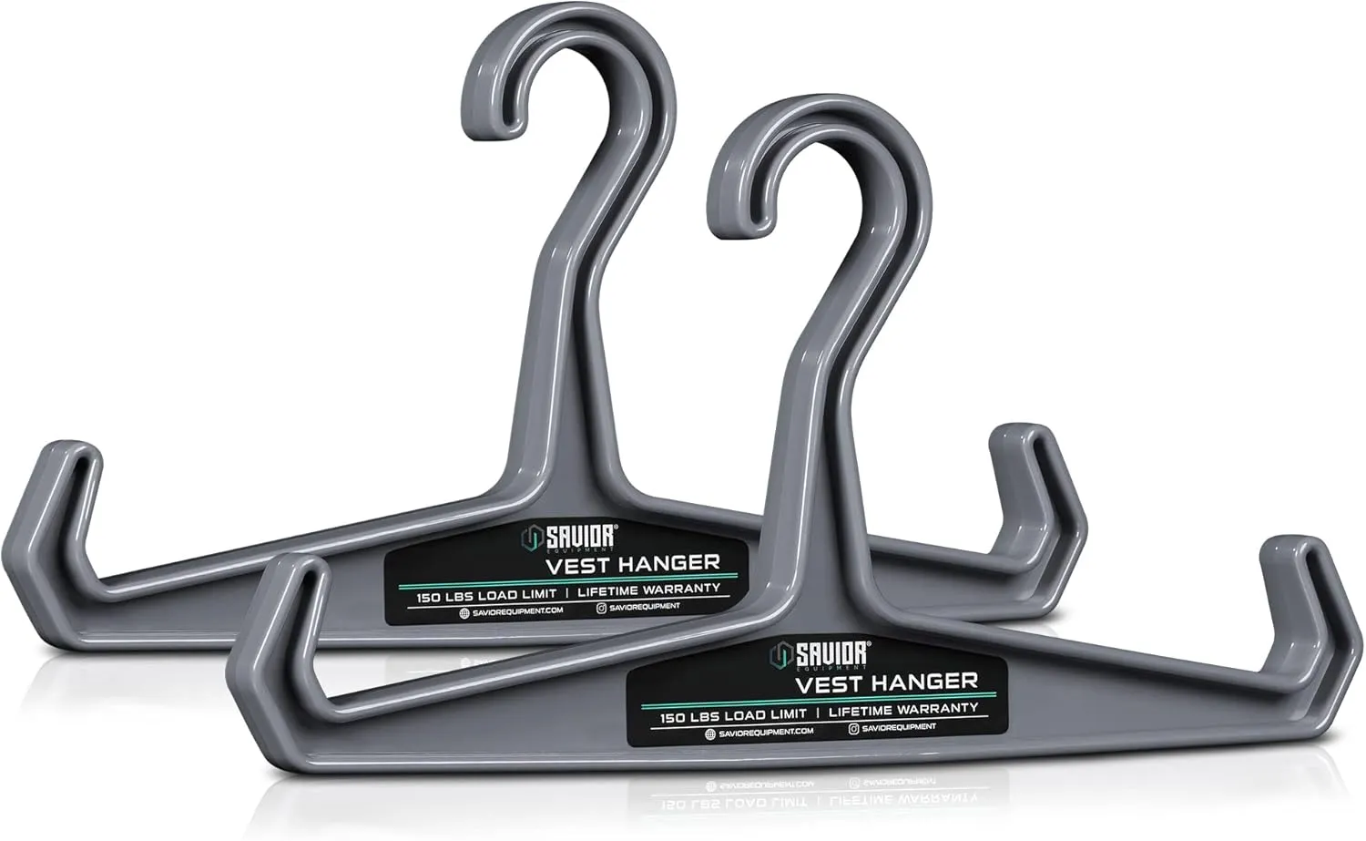 Savior Equipment Multi-Purpose Heavy Duty Hanger 2-Pack, 150 lbs Load Capacity High Impact Plastic for Tactical Vest Scuba Military Police Survival Gear Hanger