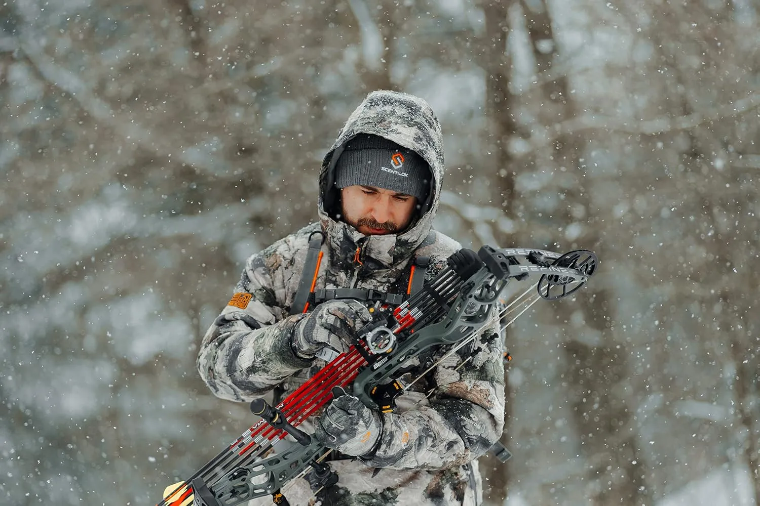 ScentLok BE:1 Divergent Wind Resistant and Water Repellent Late Season Camo Hunting Jacket with Primaloft Gold Insulation
