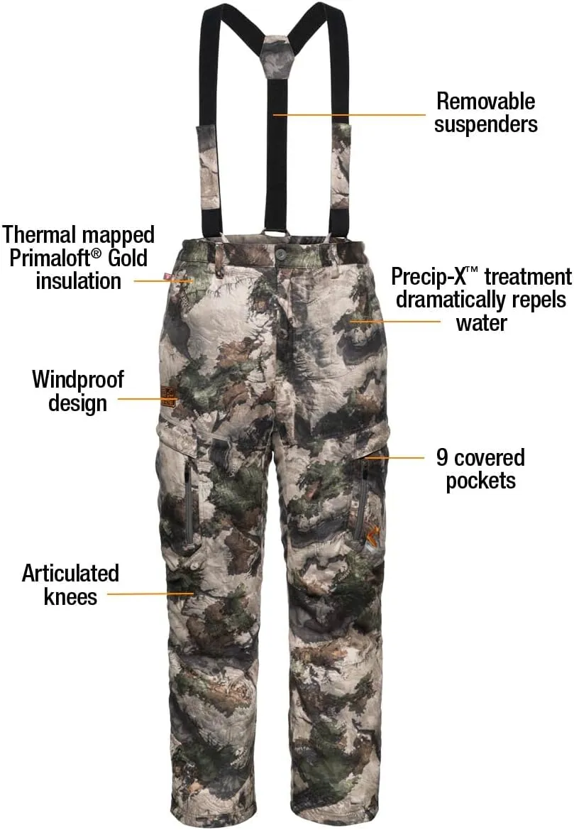 ScentLok BE:1 Divergent Wind Resistant and Water Repellent Late Season Camo Hunting Pants with Primaloft Gold Insulation