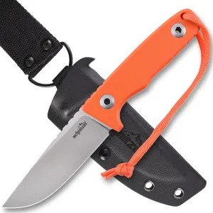 SCHNITZEL TRI - Outdoor Knife with Kydex Sheath and Dangler Carrying System – Bushcraft-Knife, Outdoor, Leisure, Adult (Orange)