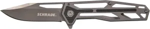 Schrade SCH702 Cage 6.5in S.S Ultra-Glide Folding Knife with 2.76in Clip Point Blade and Ti-Nitride with G10 Handle for Outdoor Survival, Camping and EDC
