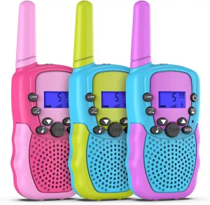 Selieve Walkie Talkies for Kids 3 Pack, Toys for 3-12 Year Old Boys or Girls, 3 KM Range Indoor Outdoor Activity Stem Toys, Gifts for 5-8 Year Old Boys and Girls