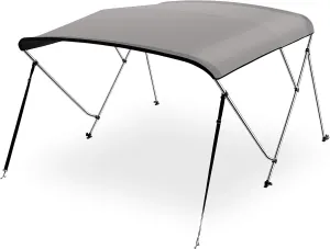 SereneLife Waterproof Boat Bimini Top Cover - 61-66" W 3 Bow Bimini Top Sun Shade Boat Canopy - 1" Double Wall Aluminum Frame Tubes, 2 Front Straps, 2 Rear Support Poles, Storage Boot SLBTW66G