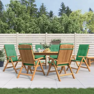 Sillas De Patio Camping Chair Lawn Chairs Outdoor Patio Chairs - Reclining Patio Chairs with Cushions 6 pcs Solid Wood Teak for Park Campsites Garden Beaches