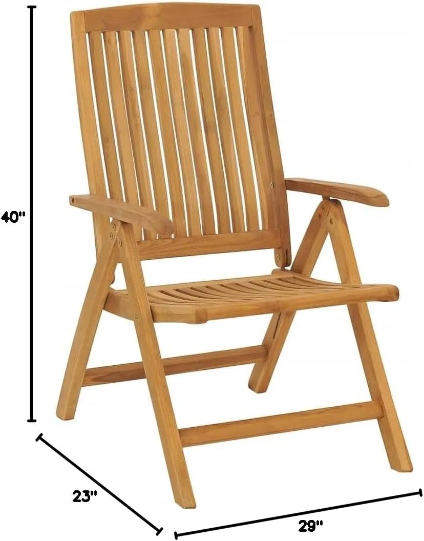Sillas De Patio Camping Chair Lawn Chairs Outdoor Patio Chairs - Reclining Patio Chairs with Cushions 6 pcs Solid Wood Teak for Park Campsites Garden Beaches