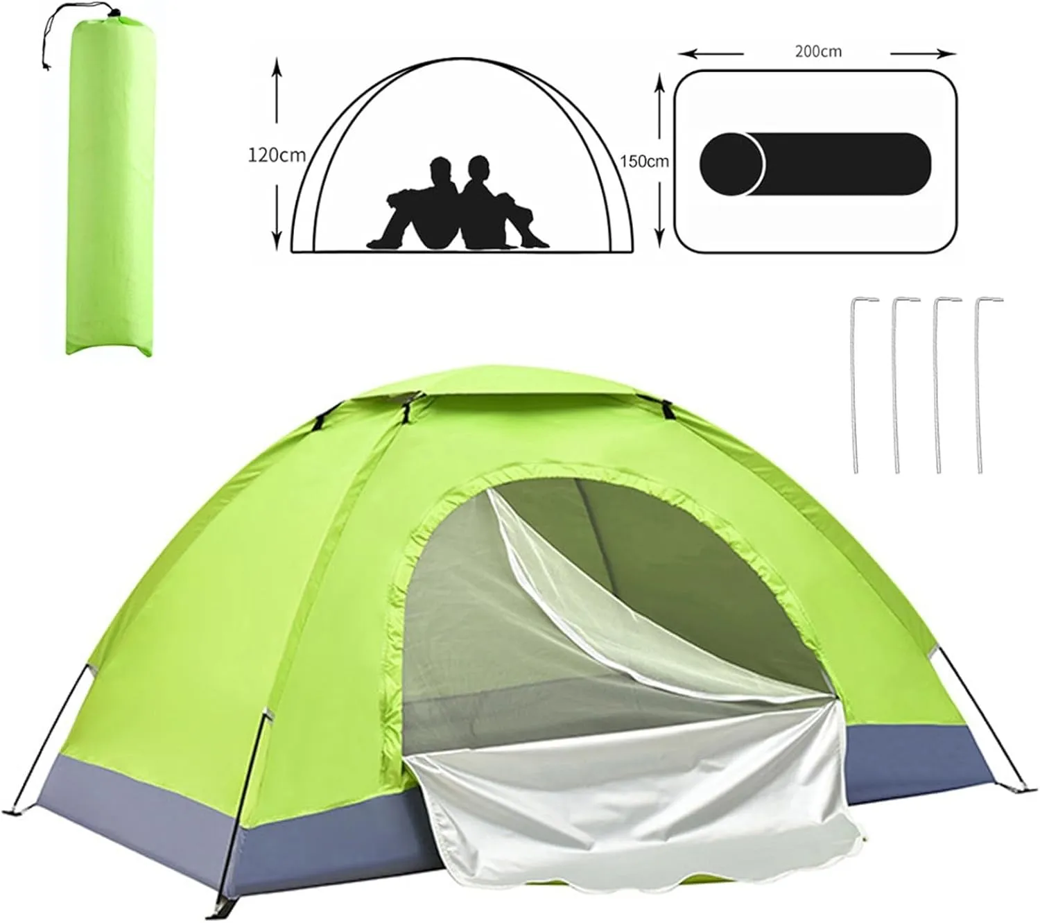 Single and Double Multi-Color Camping Tent, Lightweight Tent,Outdoor Equipment Waterproof Hiking Bike Tour Upgrade Large Space