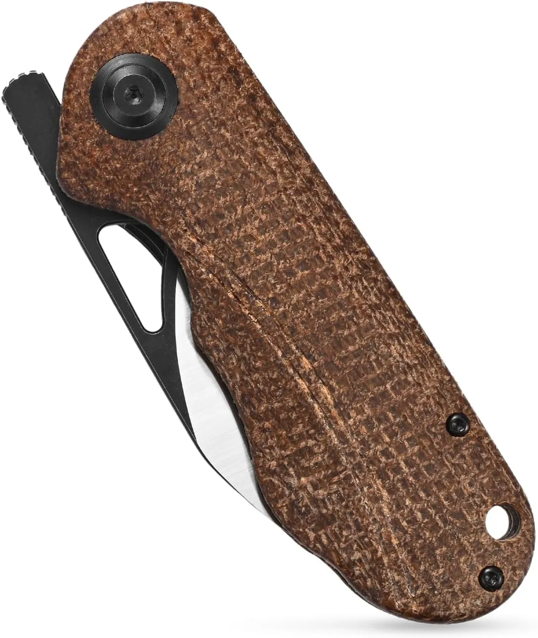 Sitivien ST156 Pocket Folding Knife, Sandvik 14C28N Steel Blade with Micarta Handle,Chinese Zodiac Series EDC Tool Knifes for Camping Hiking Survival Fishing(Brown)