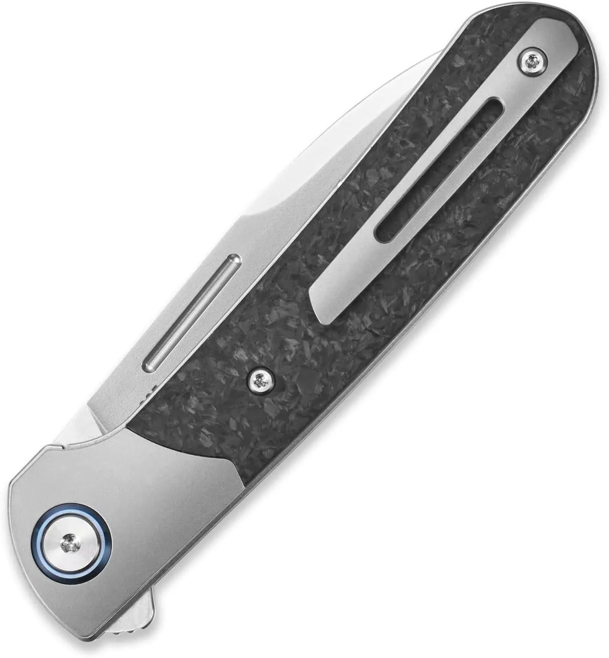 Sitivien ST995 Folding Pocket Knife,Handmade M390 Pearlescent Polishing Blade,Titanium & Carbon Fiber Handle EDC Tool Knife for Outdoor Camping,Hiking,Hunting,Survival(Gray) … …