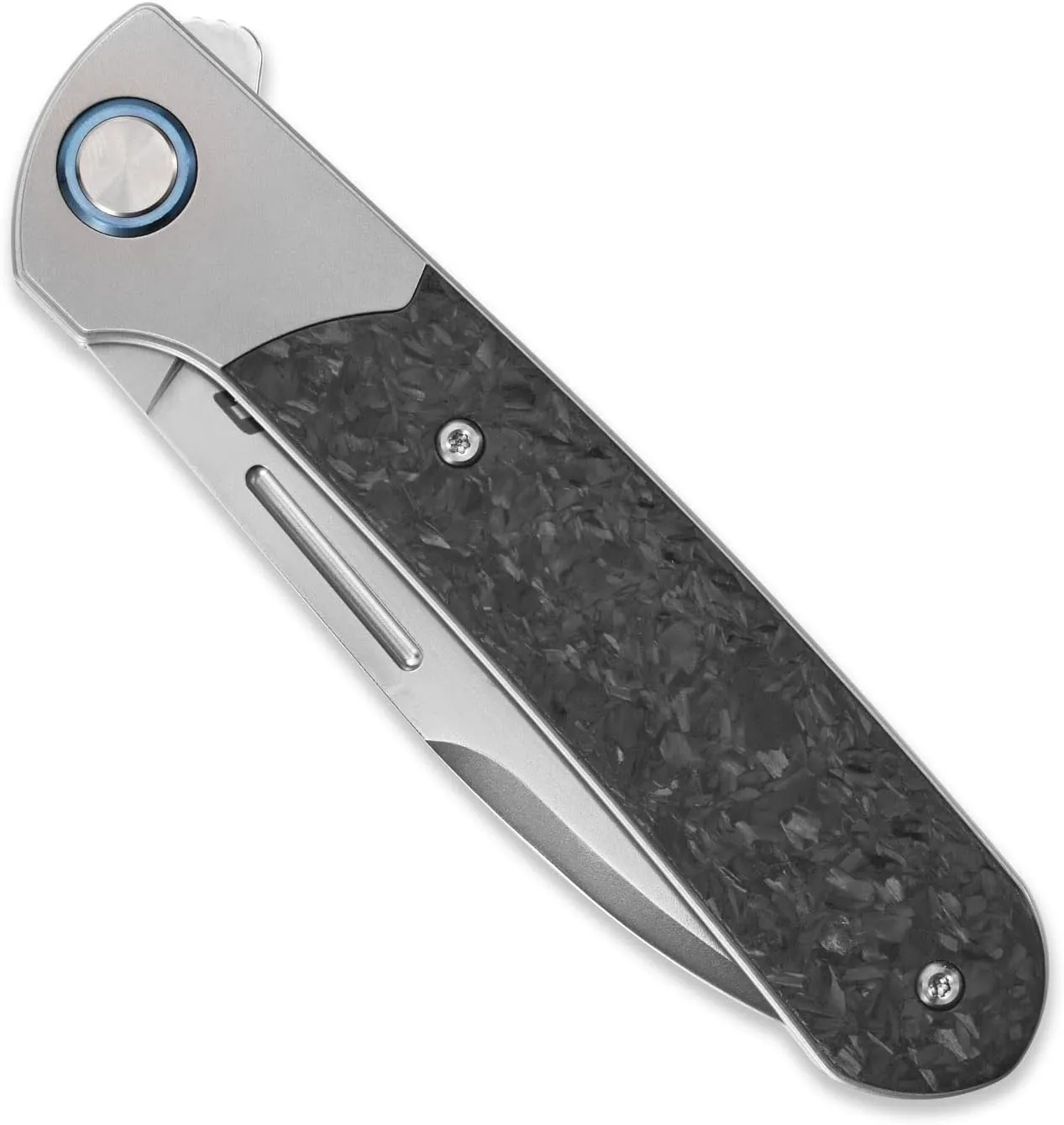 Sitivien ST995 Folding Pocket Knife,Handmade M390 Pearlescent Polishing Blade,Titanium & Carbon Fiber Handle EDC Tool Knife for Outdoor Camping,Hiking,Hunting,Survival(Gray) … …