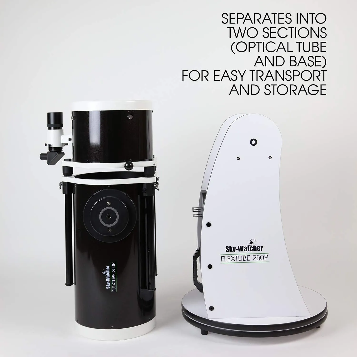 Sky-Watcher Flextube 250 Dobsonian 10-inch Collapsible Large Aperture Telescope – Portable, Easy to Use, Perfect for Beginners, White/Black (S11720)