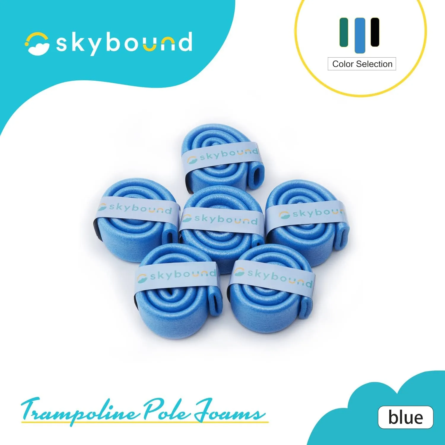 SkyBound Replacement Trampoline Enclosure Foam - Trampolines Poles Cover - Protective Poles Cover Tube Set for Safety Protection - Set of 12 - Variety of Colors and Sizes