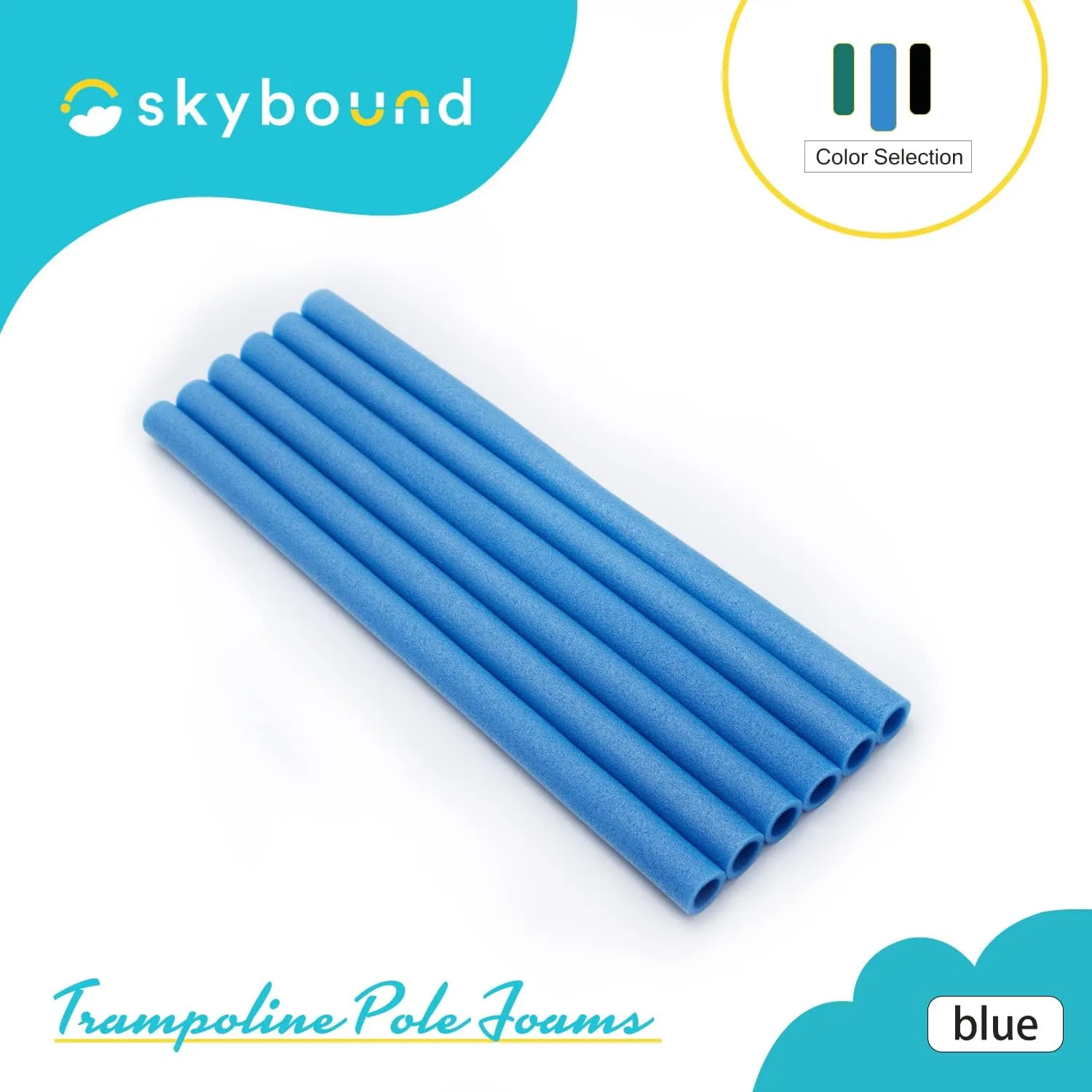 SkyBound Replacement Trampoline Enclosure Foam - Trampolines Poles Cover - Protective Poles Cover Tube Set for Safety Protection - Set of 12 - Variety of Colors and Sizes