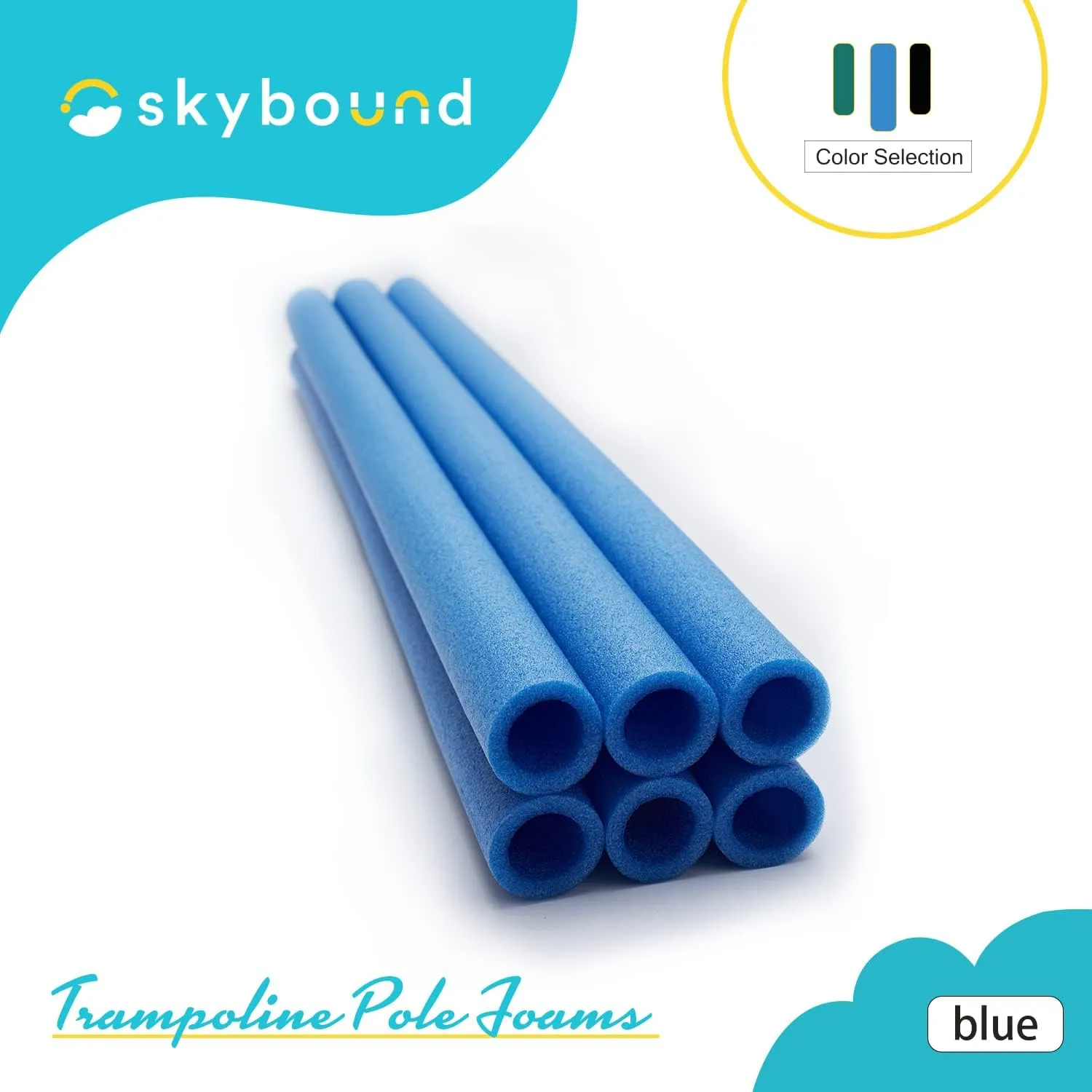 SkyBound Replacement Trampoline Enclosure Foam - Trampolines Poles Cover - Protective Poles Cover Tube Set for Safety Protection - Set of 12 - Variety of Colors and Sizes