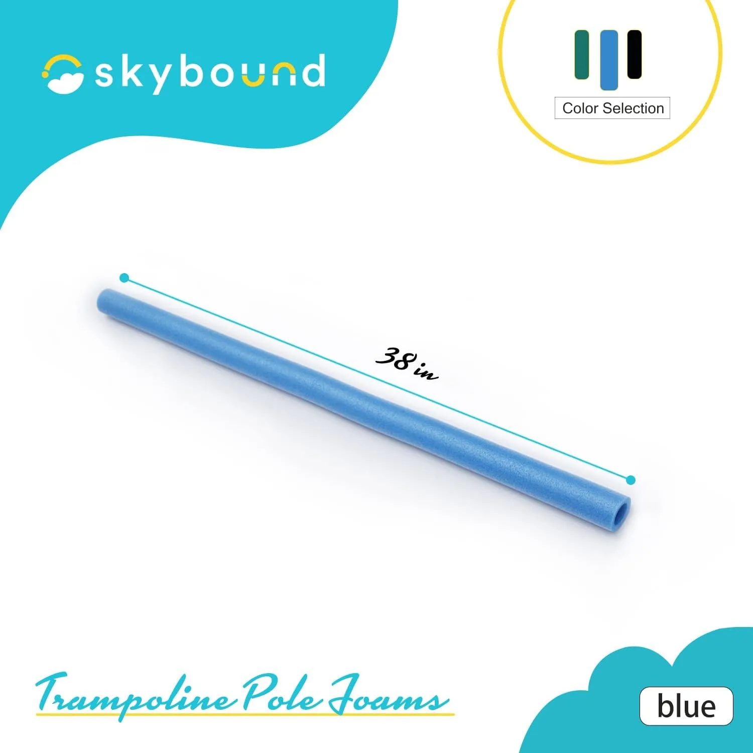 SkyBound Replacement Trampoline Enclosure Foam - Trampolines Poles Cover - Protective Poles Cover Tube Set for Safety Protection - Set of 12 - Variety of Colors and Sizes