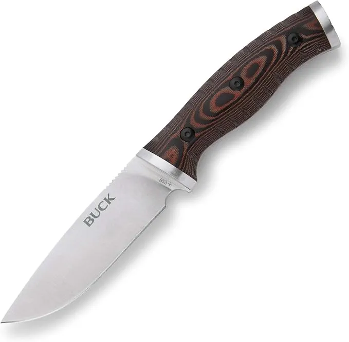Small Selkirk Knife Drop Point Brown Black Micarta