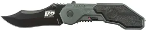 Smith & Wesson M&P SWMP1B 7.1in High Carbon S.S. Assisted Folding Knife with 2.9in Clip Point Blade and Aluminum Handle for Tactical, Survival and EDC,Black