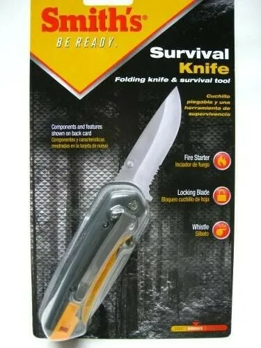Smith's 50539 Edgesport Survival Knife Multi Tool Sharpener Whistle Fire Starter