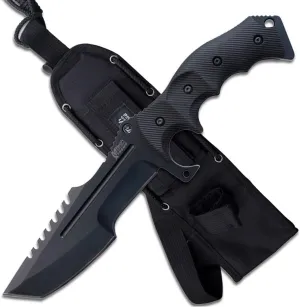 Snake Eye Tactical 11" Heavy Duty Fixed Color Blade Hunting Knife w/Nylon Sheath (MTECH)
