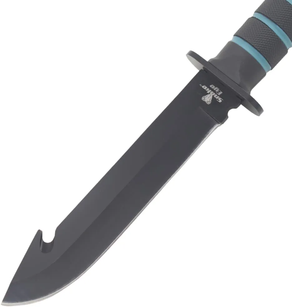 Snake Eye Tactical 12-Inches Heavy-Duty Fixed Blade-Hunting-Outdoor Survival-Knife (Black-Gut Hook)