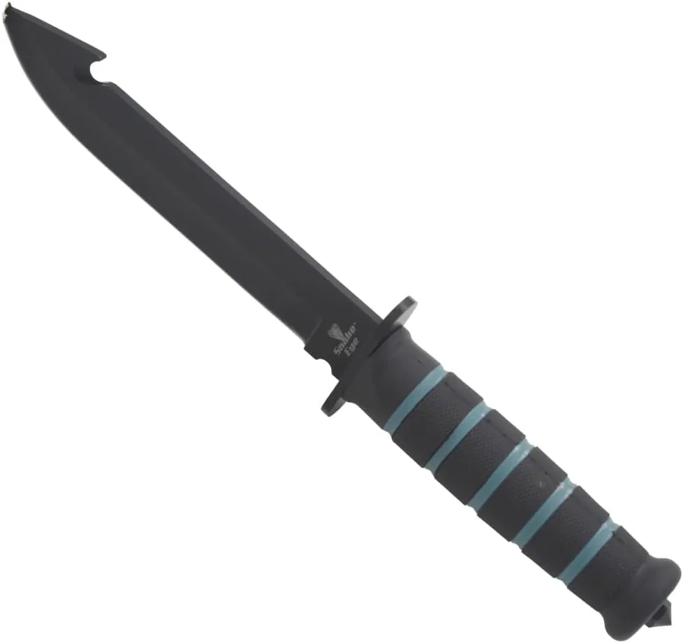 Snake Eye Tactical 12-Inches Heavy-Duty Fixed Blade-Hunting-Outdoor Survival-Knife (Black-Gut Hook)