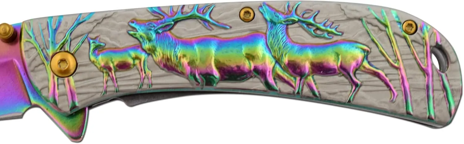 Snake Eye Tactical Assist |Heavy-Duty Pocket Knife Design Handle EDC | Camping Knife (D-2)