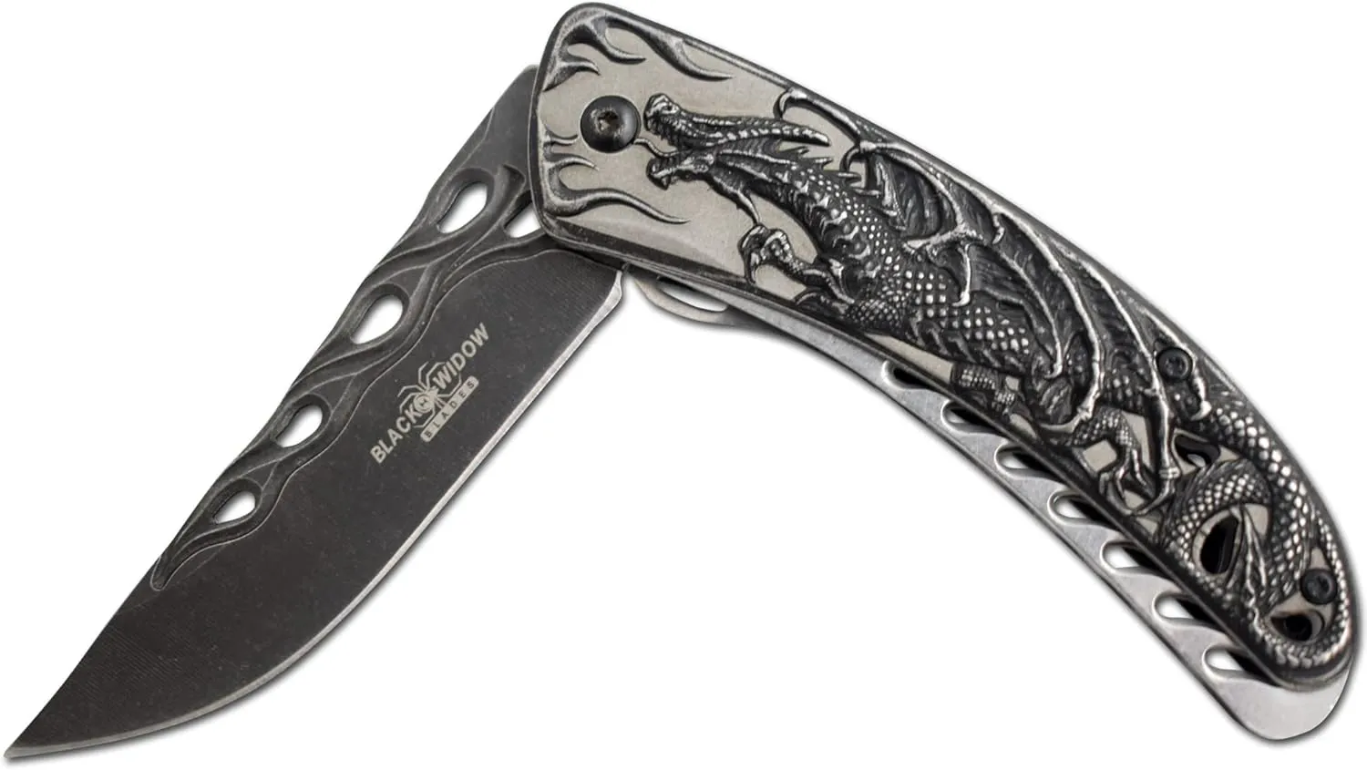 Snake Eye Tactical Assist Heavy-Duty Pocket Knife Dragon Design Handle Camping