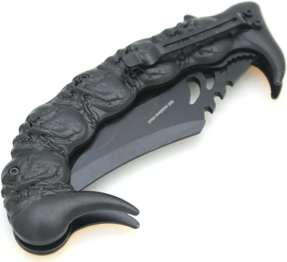 Snake Eye Tactical Fantasy Scorpion Tail Design Action Assisted Folding Knife Hunting Fishing Camping Outdoors