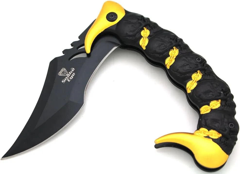 Snake Eye Tactical Fantasy Scorpion Tail Design Action Assisted Folding Knife Hunting Fishing Camping Outdoors