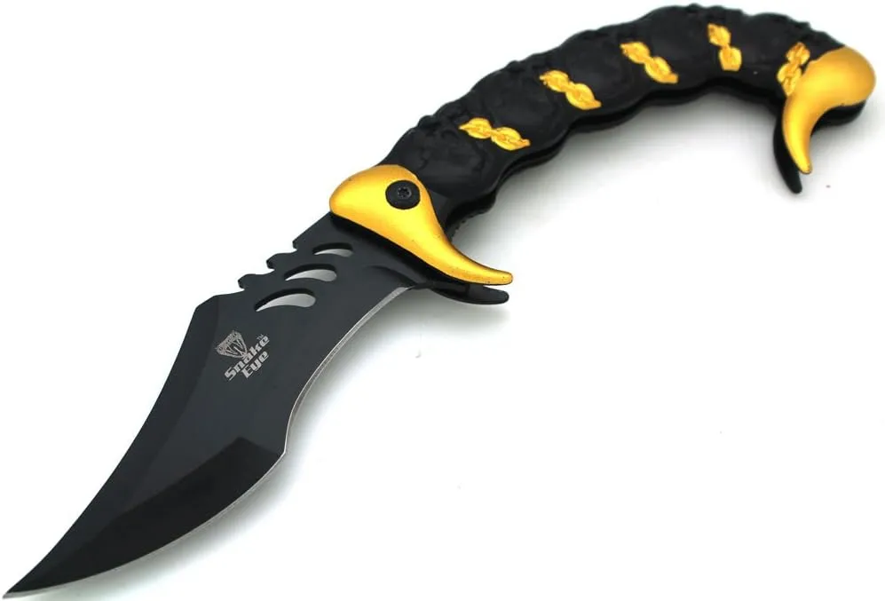 Snake Eye Tactical Fantasy Scorpion Tail Design Action Assisted Folding Knife Hunting Fishing Camping Outdoors