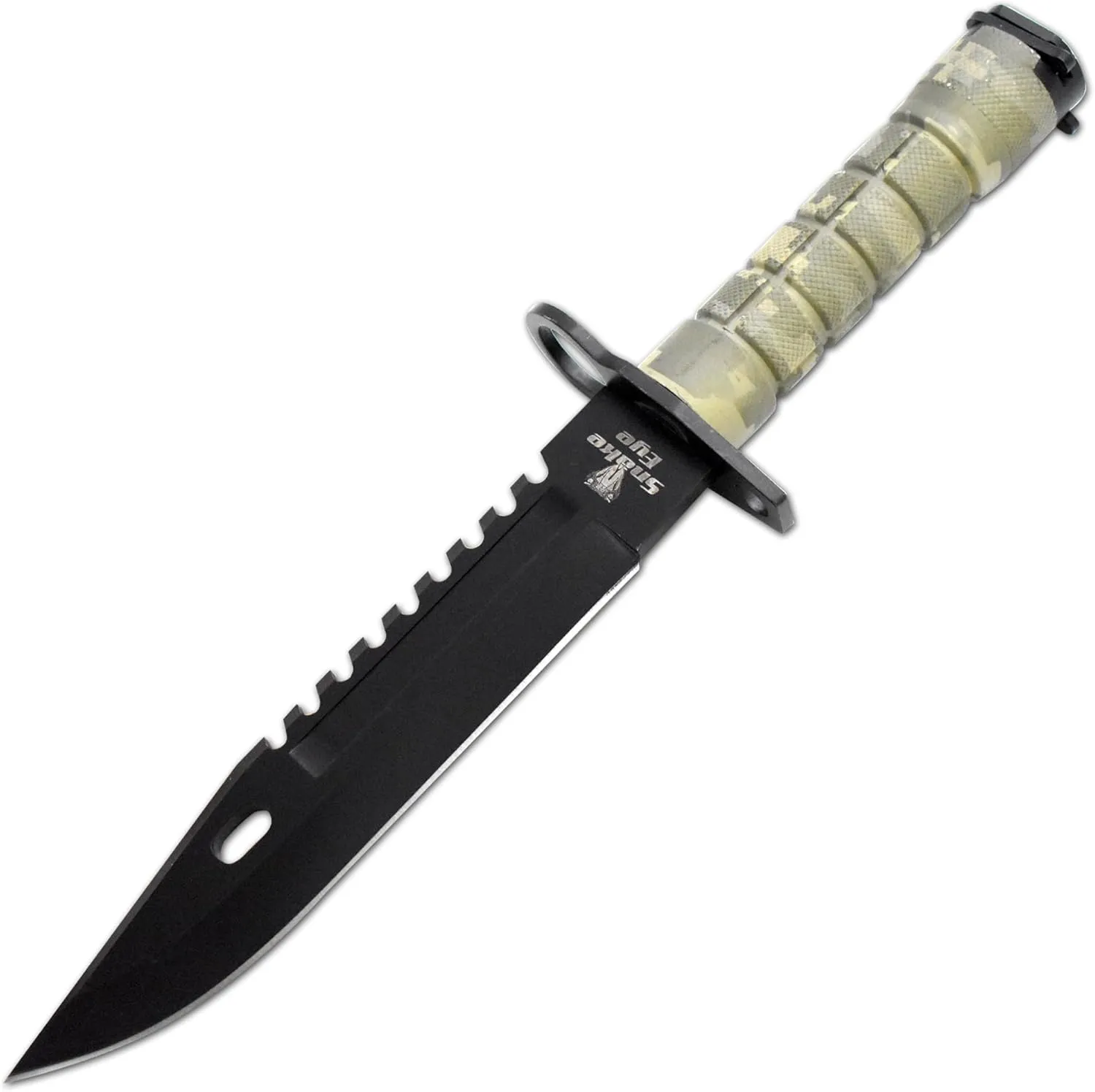 Snake Eye Tactical Fixed Blade Survival Knife, 13-Inch Overall (Green Camo)