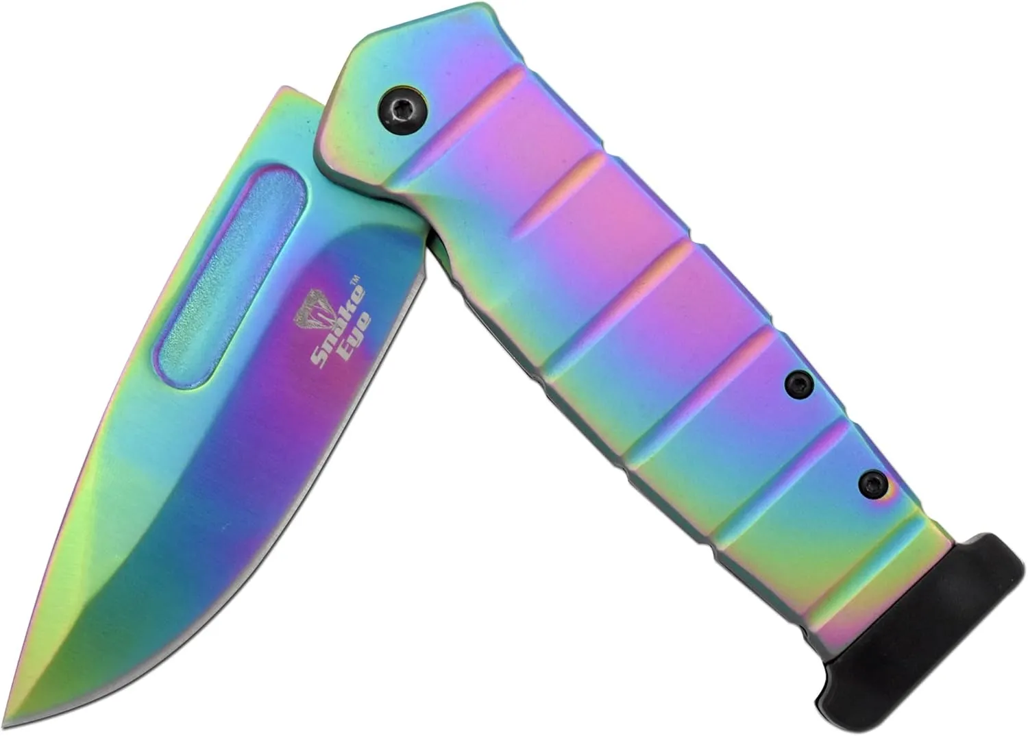 Snake Eye Tactical Triple Set Fixed Blade Mini Huntsman Folding Knife Outdoors Hunting Camping Fishing Self Defense (Rainbow)
