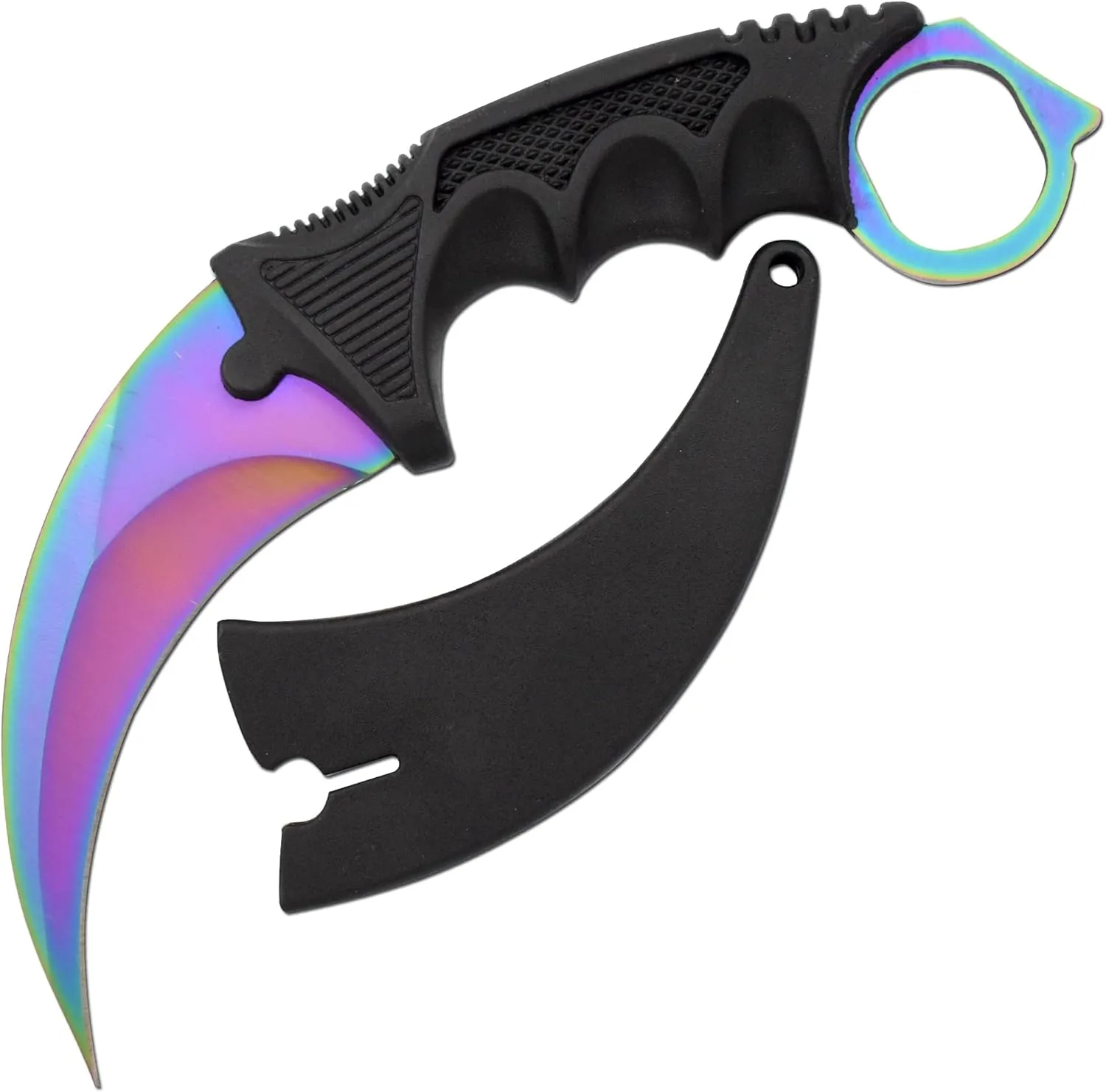 Snake Eye Tactical Triple Set Fixed Blade Mini Huntsman Folding Knife Outdoors Hunting Camping Fishing Self Defense (Rainbow)