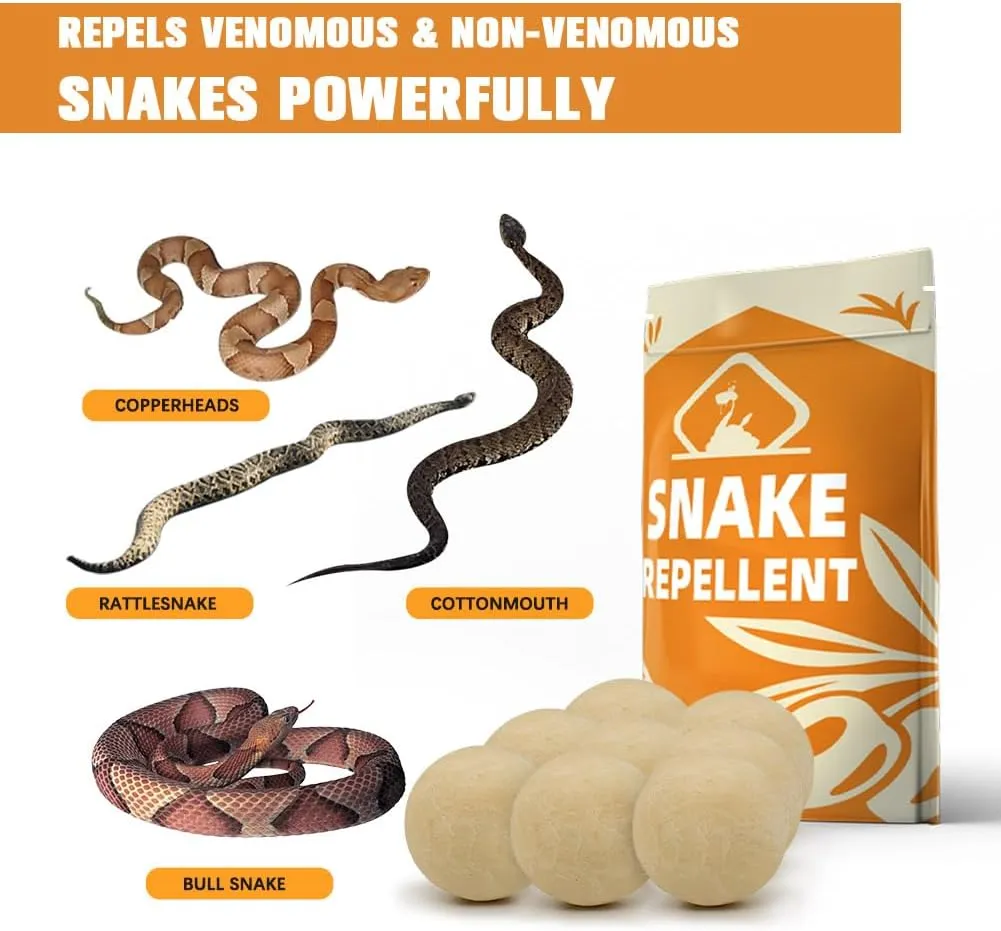 Snake Repellent for Yard Powerful, Snakes Away Repellent for Outdoors, Snakes Repellents Indoor, Snake Deterrent for Yard Pet Safe, Repellant for Snakes, Garden Snake Out Repellant Balls-8P
