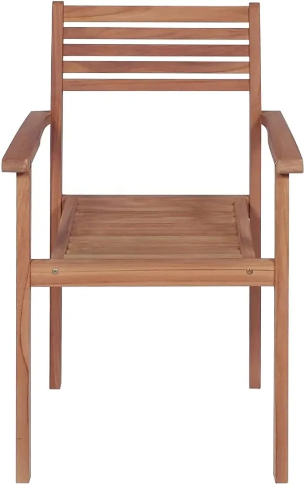 Solid Teak Wood Patio Chairs Set of 2 with Anthracite Cushions - Durable Outdoor Furniture Stackable Lounge Chairs for Backyard Poolside Dining and Camping