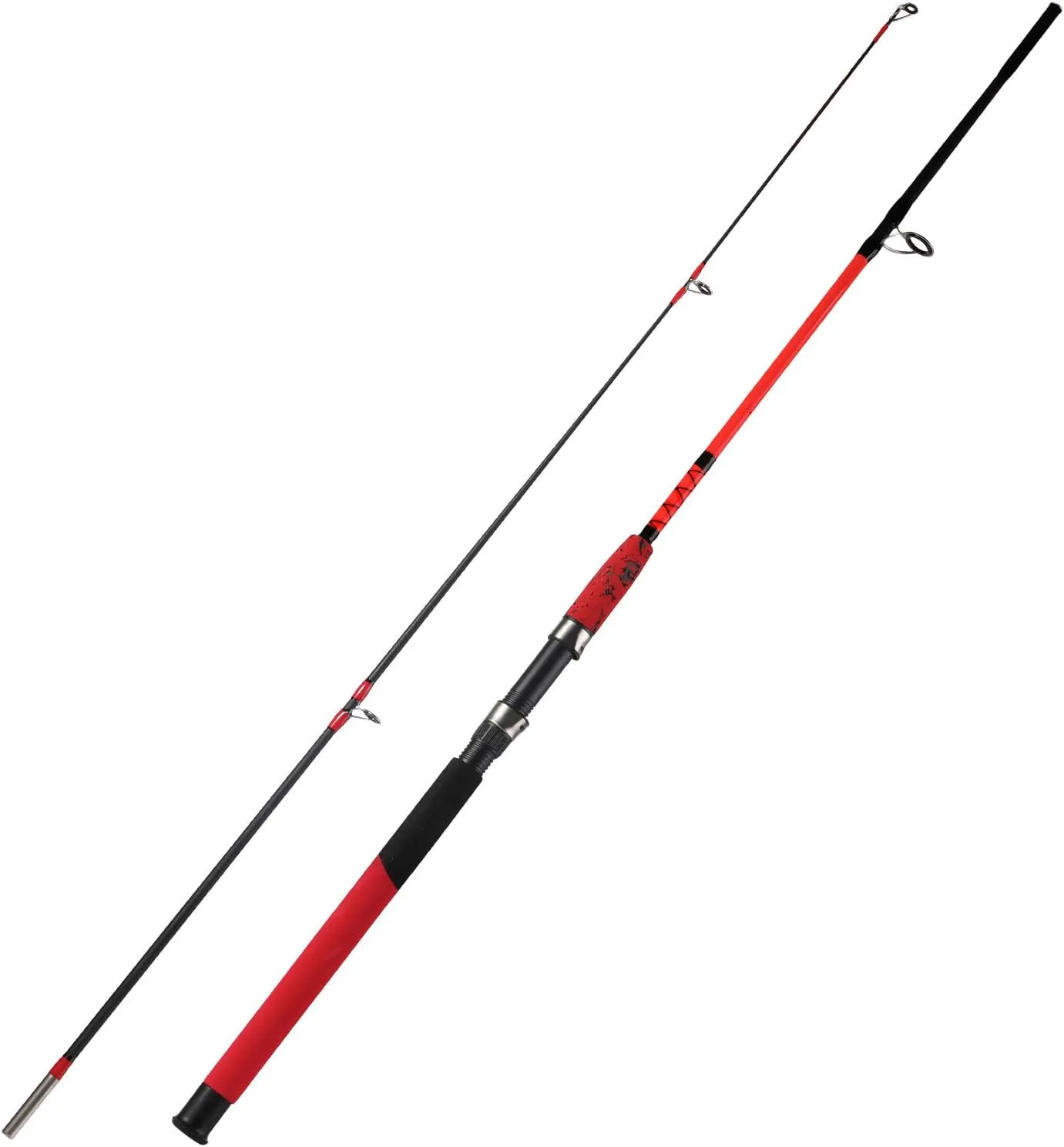 Sougayilang Surf Glass Spinning Rods 2-Pieces Saltwater Offshore Heavy Trolling Boat Fishing Rod Portable Travel Fishing Rod