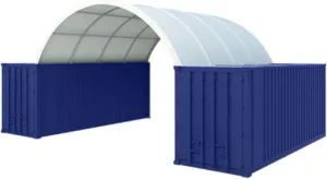 Spacious Container Canopy Shelter for Use, Durable Steel Frame, for Warehouses, Events & Temporary Spaces, 20' x 40', White