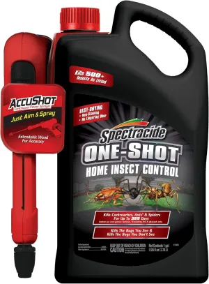 Spectracide One-Shot Home Insect Control Insecticide with AccuShot Sprayer Formulated for Indoor Use to Kill 500  Listed Insects by Contact, 1 Gallon