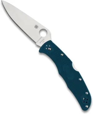 Spyderco Endura 4 Lightweight Knife with K390 Premium Steel Blade and Blue Durbale FRN Handle - PlainEdge - C10FPK390