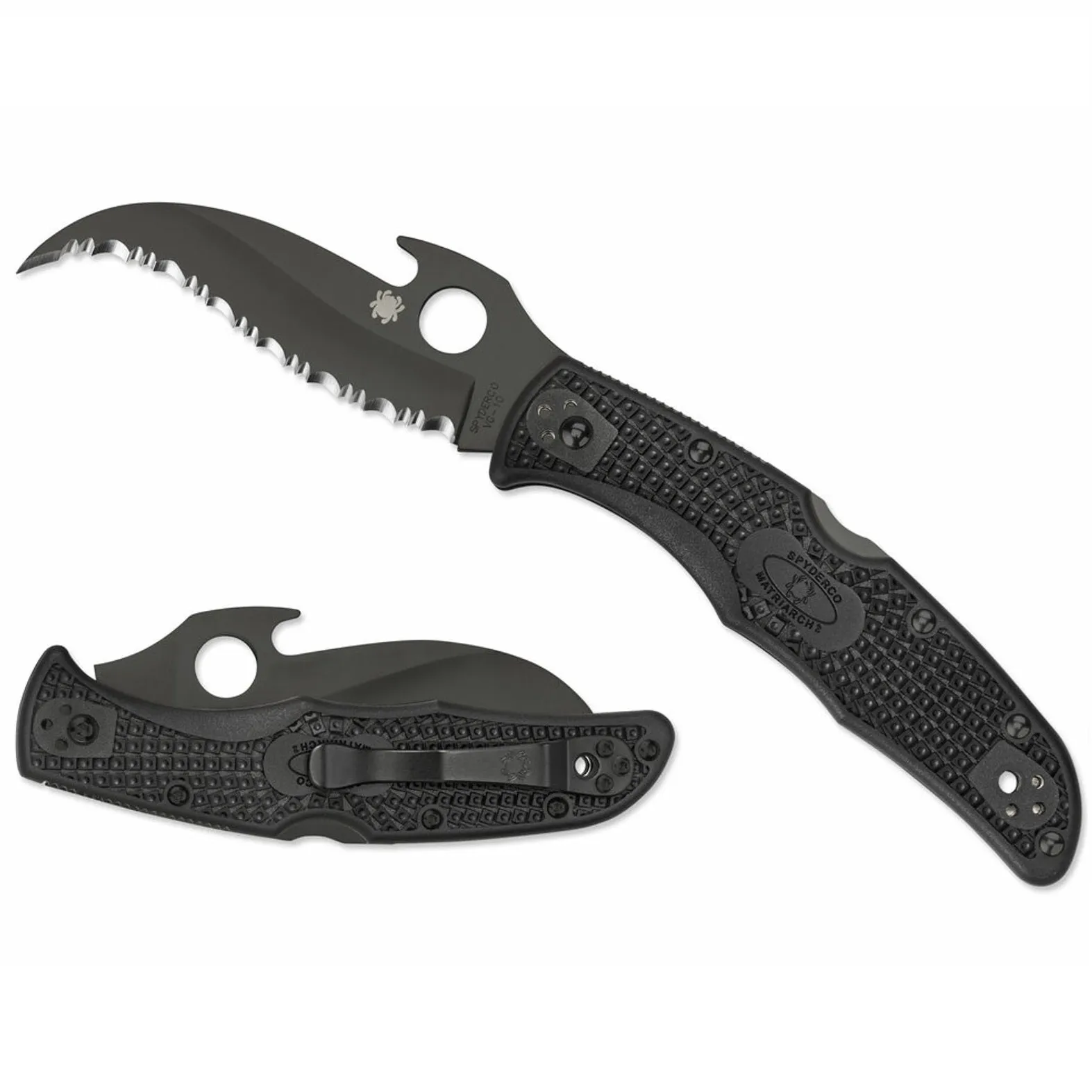 Spyderco Matriarch 2 Folding Knife with Emerson Opener and 3.57" Black VG-10 Blade
