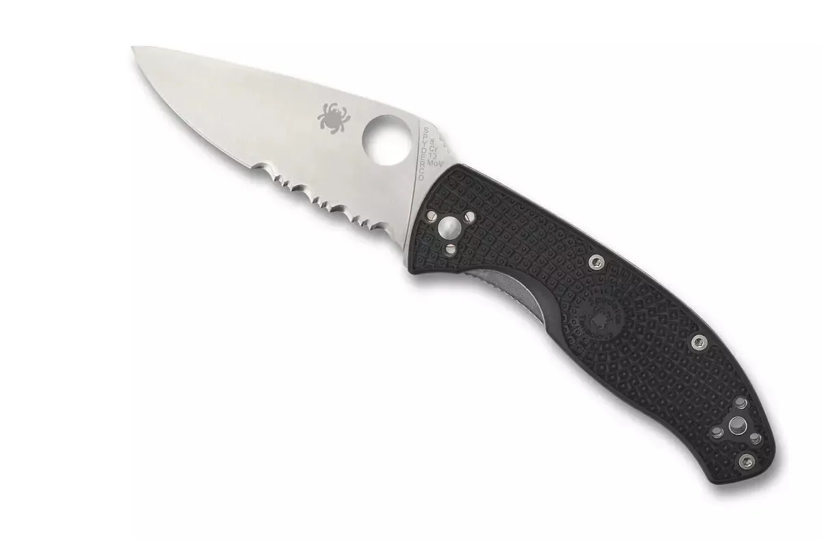 Spyderco Tenacious Lightweight 3.39" Combination Edge Folding Pocket Knife (C122PSBK)