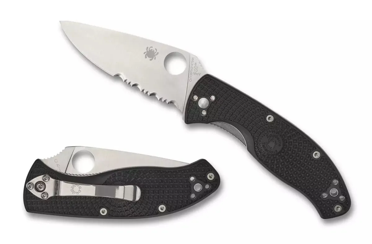 Spyderco Tenacious Lightweight 3.39" Combination Edge Folding Pocket Knife (C122PSBK)