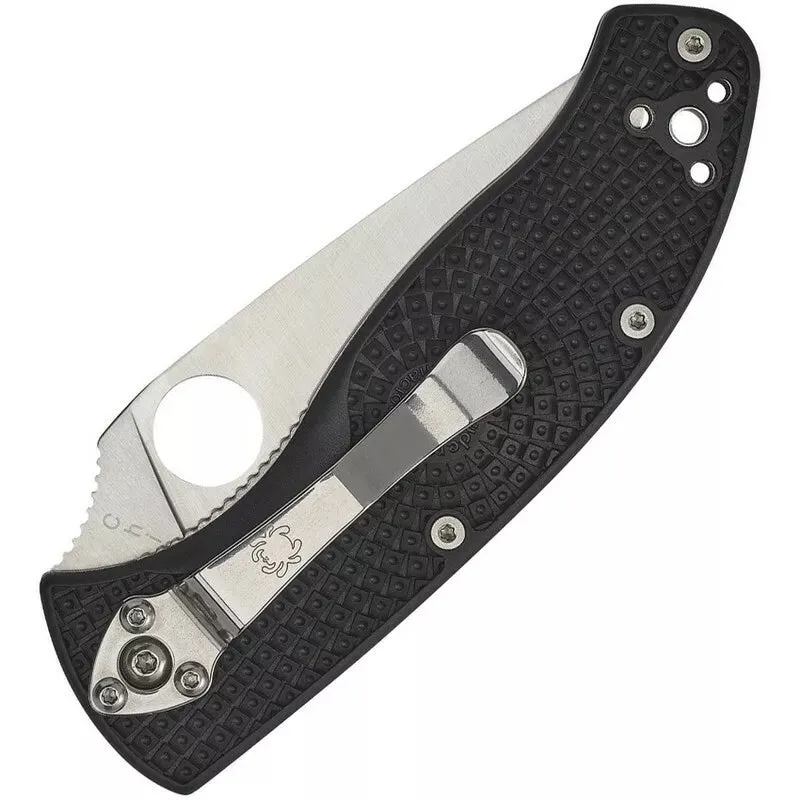 Spyderco Tenacious Lightweight 3.39" Combination Edge Folding Pocket Knife (C122PSBK)