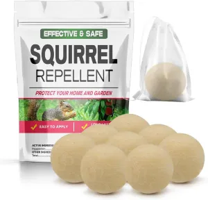 Squirrel Repellent, Chipmunk Repellent Outdoor, Squirrel Deterrent for Potted Plants, Attic Squirrel Repellant, Squirrels Away for Garden, Get Rid of Chipmunks for Tree, Bird Feeders, Car-8P