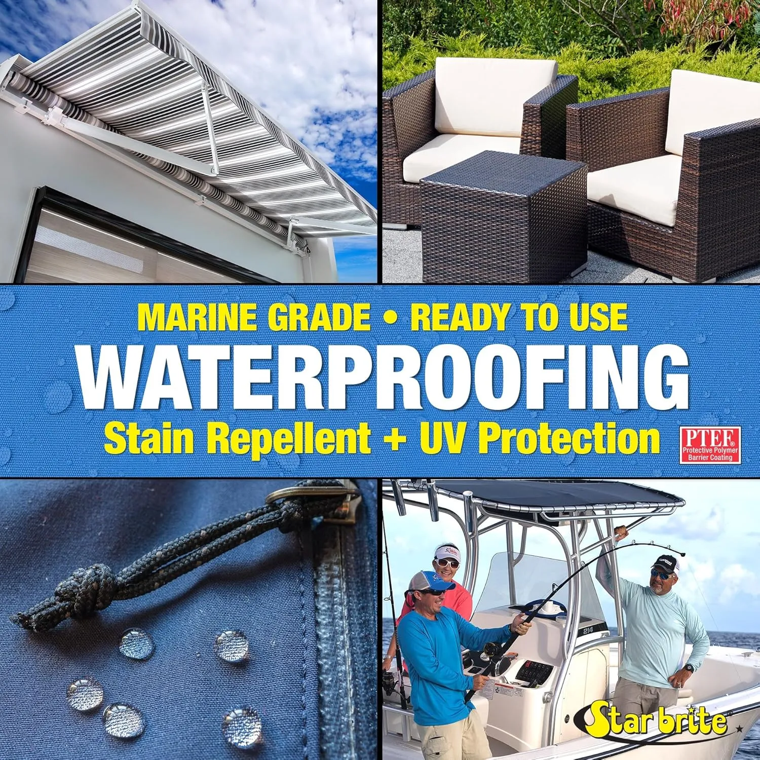 STAR BRITE Waterproofing Spray, Waterproofer   Stain Repellent   UV Protection for Boat Covers, Car Covers, Bimini Tops, Tents, Jackets, Backpacks, Boots, Awnings, Patio Covers & More