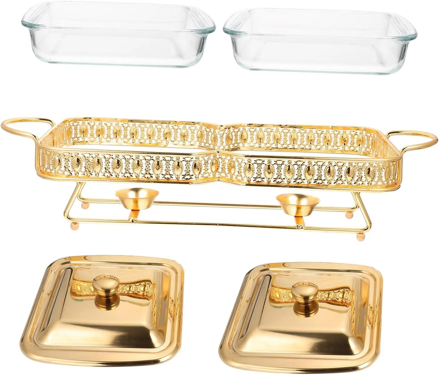 STOBAZA 1Pc Gold Alcohol Heating Hot Pot Portable Cooking Tool for Camping Outdoor Use Compact Design for Stewing Heating Food
