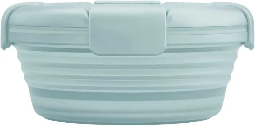 STOJO Collapsible Bowl - Translucent Aquamarine, 36oz - Reusable Silicone Bowl for Hot and Cold Food - Perfect for Travel, Meal Prep, To-Go Lunch, Camping & Hiking - Microwave & Dishwasher Safe